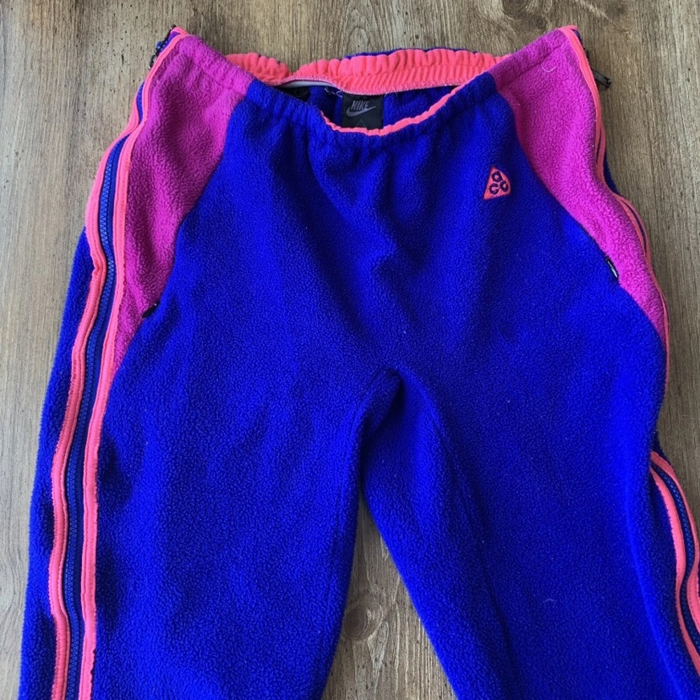 Vintage Nike ACG Fleece Pants XS Small Womens Neon 90s